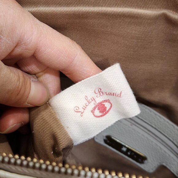 Lucky Brand Creamy White Real Leather Foldover Option Shoulder Crossbody Bag - Picture 7 of 11